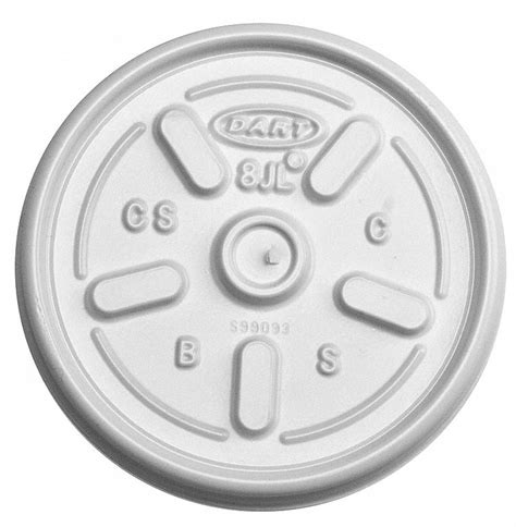 DART White Polystyrene Disposable Hot Cup Lid 23UC05 8JL Grainger