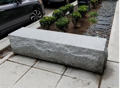 Granite Block Bench, Top Cut And Polished, Sides Chiseled, 18" T X 14 ...