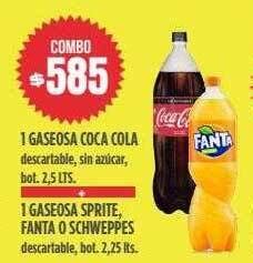 1 Gaseosa Coca Cola 1 Gaseosa Sprite Fanta O Schweppes Oferta En