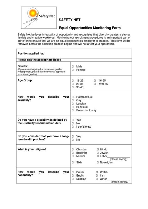 Equality Diversity Monitoring Form By Mark James Issuu