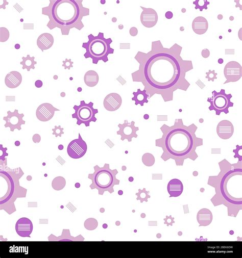 Vector Industry Seamless Pattern Illustration With Gear Cog Wheel