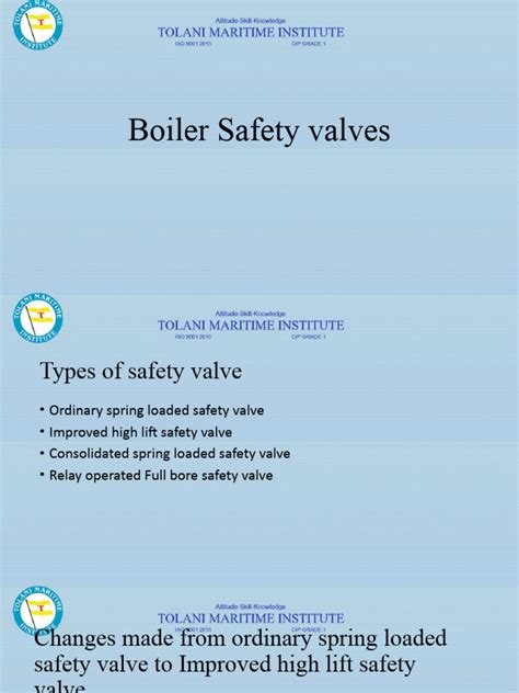 Boiler Safety Valves Presentation | PDF | Valve | Piston