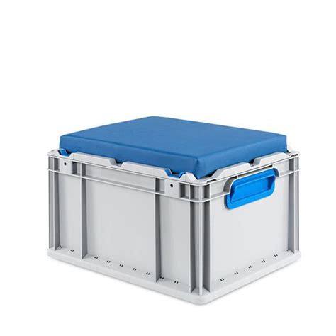 Eurobox "Seat" mit Deckel & Sitzkissen, Griffe geschlossen, 40 x 30 x ...
