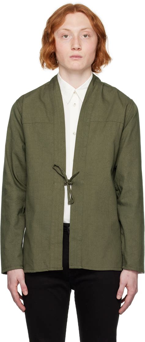 Buy Naked Famous Denim Exclusive Green Kimono Shirt Green Rinse At Off Editorialist