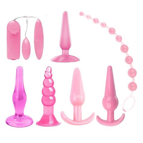 KIT PLUG ANAL 6 UNIDADES E BULLET VIBRATÓRIO DUPLO COR ROSA Tulipa