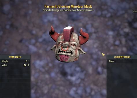 Buy Fasnacht Glowing Minotaur Mask In FALLOUT 76 Items Offer 2423959690