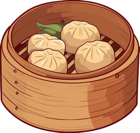 Premium Vector Asian Food Xiao Long Bao With Hot Steamed Buns