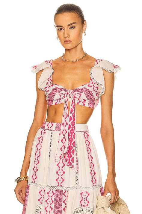 HEMANT AND NANDITA Pehr Crop Top In Off White Red FWRD