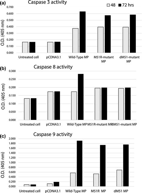 Caspase activity assay of SW480 cells expressing each construct, a ...