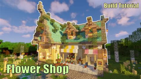 Minecraft Cottagecore Flower Shop Aesthetic Build Tutorial Youtube