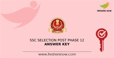 Ssc Selection Post Phase Final Answer Key Out