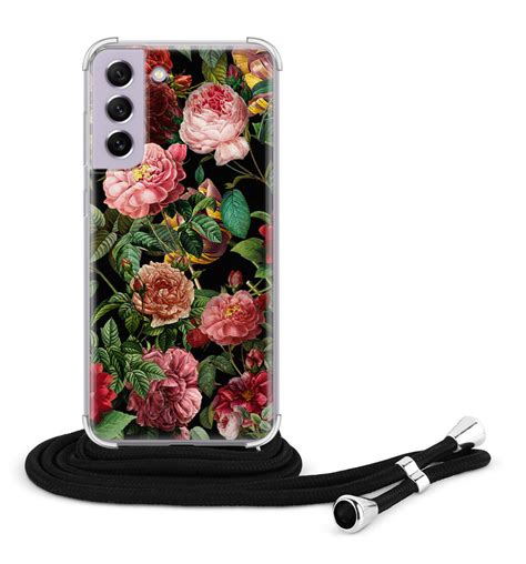 Samsung Galaxy S Fe Hoesje Met Koord Rode Bloemen Leuke