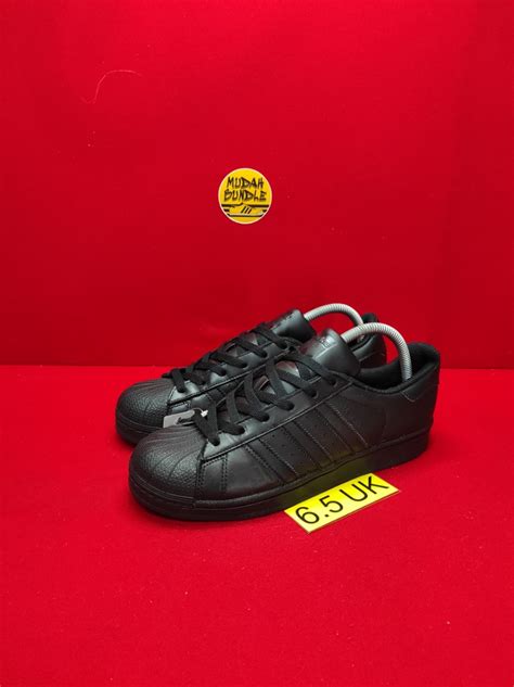 Adidas Superstar All Black Mens Fashion Footwear Sneakers On Carousell