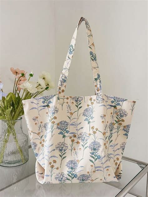 Floral Pattern Shoulder Tote Bag SHEIN USA