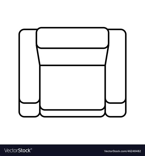 Chair Top View Line Icon Royalty Free Vector Image