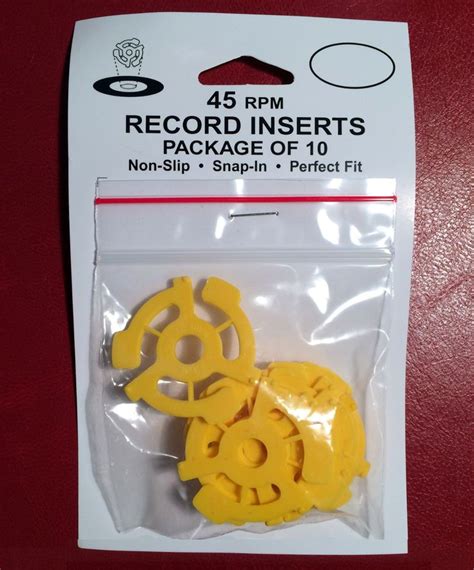 10 Pack Ten Yellow Plastic 45 Rpm 7 Inch Vinyl Record Adaptor 7