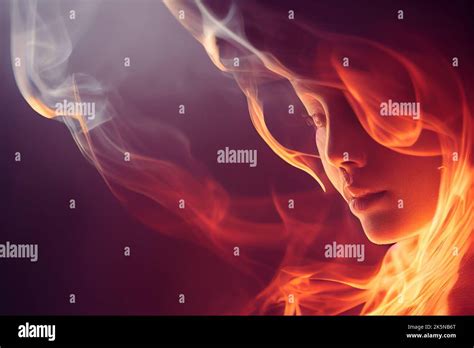 An illustration of a human face surrounded by smoke Stock Photo - Alamy