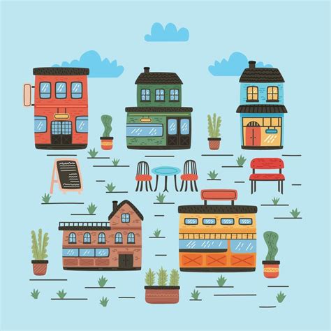 City Places Scene Pattern Vector Art At Vecteezy