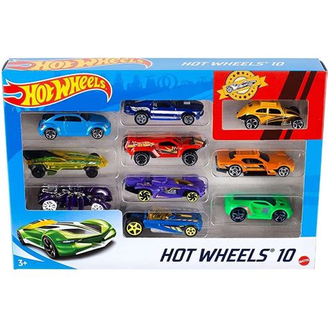 54886 MATTEL Hot Wheels 10 Pack Auto Scala 1 64 MODELLO CASUALE Mediatoys Rivenditori