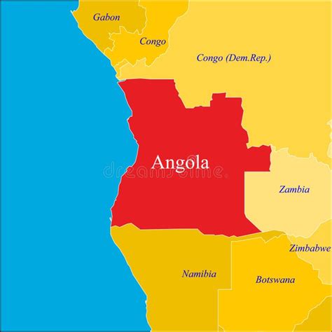 Angola Map Stock Vector Illustration Of Illustrated