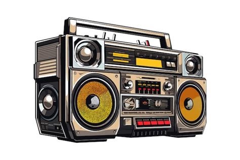 Premium Vector Vintage Boombox Cartoon Vector Illustration