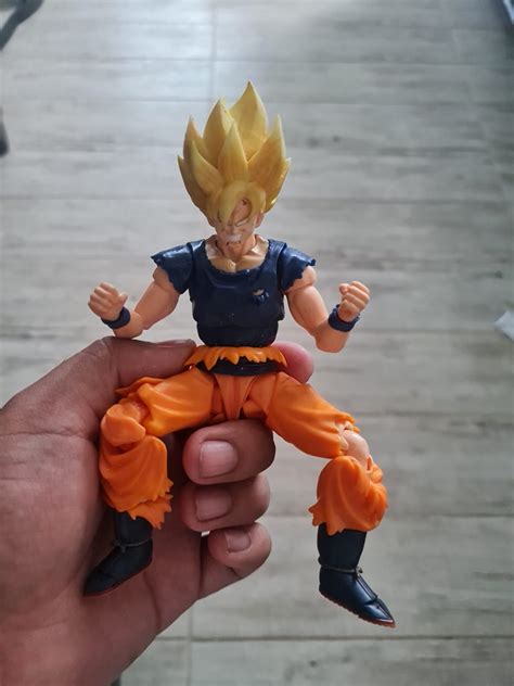 3D Printed GOKU SSJ DRAGON BALL 3D HEAD SH FIGUARTS Made With Halot