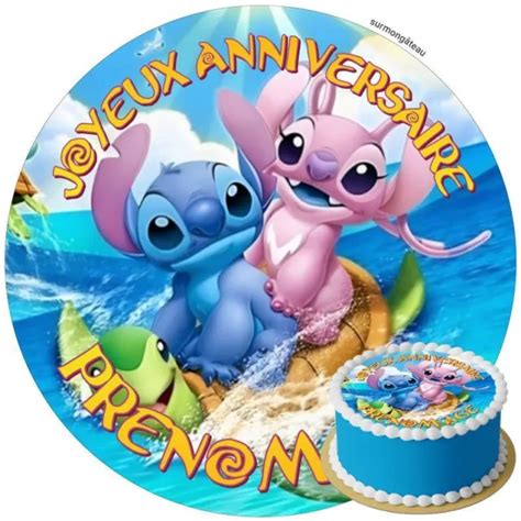 Stitch Angel D Coration De G Teau Comestible Disque Azyme Sucre