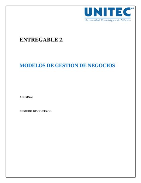 Entregable Modelos De Gestion Y Negocios Entregable Modelos De