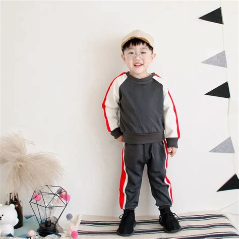 2pcs 2018 New Korean Spring Baby Girl Clothes Set Striped Sweashirt Trousers Kids Cotton Long ...