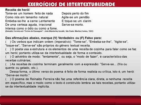 Exercícios De Intertextualidade 9 Ano
