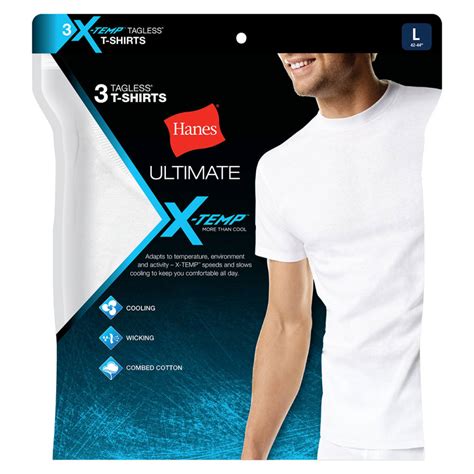 Hanes Mens Ultimate X Temp Crew Undershirt 3 Pack Bobs Stores