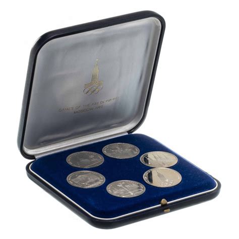 Монета Набор из 6 шт. 1 рубль 1977-1980 Proof Советские памятные монеты ...
