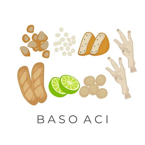 Baso Aci Or Bakso Aci Filled Element Vector Illustration 25945551