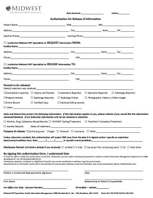 Fillable Online Authorization For Release Of Information By Signing