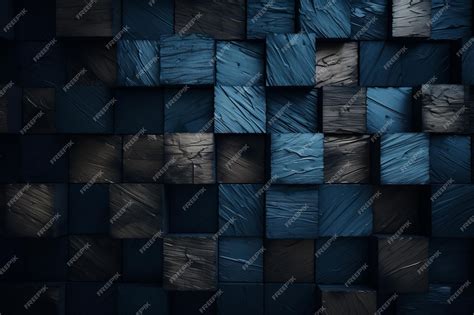 Premium AI Image | a dark blue wall with many blocks in it