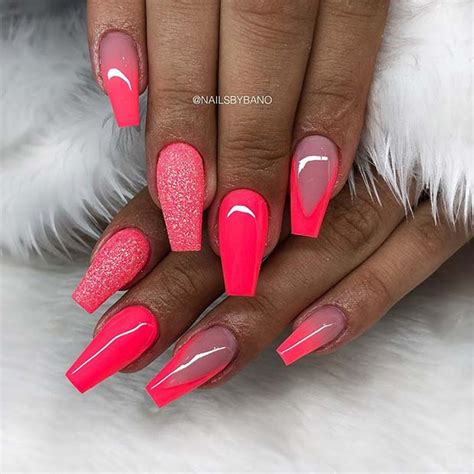 Neon Light Pink Nails