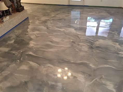 Metallic Epoxy Living Room Floor Contemporary Living Room Dallas