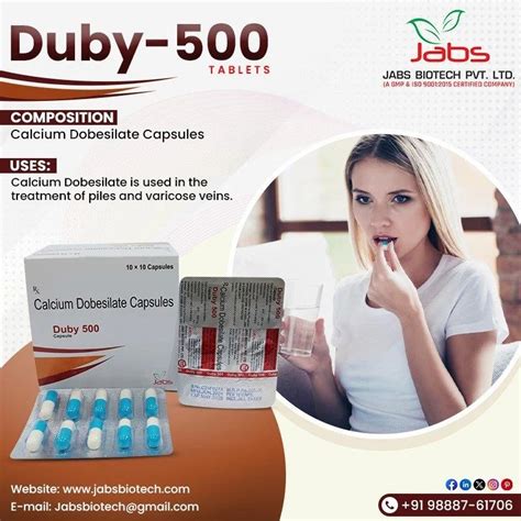 Calcium Dobesilate Capsules 500 Mg at ₹ 2250/box | Dobesil Capsule in