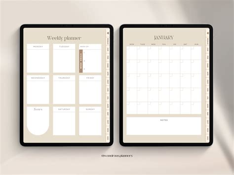 Brown Aesthetic Digital Planner Undated Goodnotes Planner Ipad