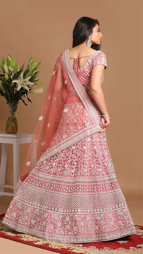 Lehenga For Female Buy Majestic Pink Lehenga With Embroidery Work