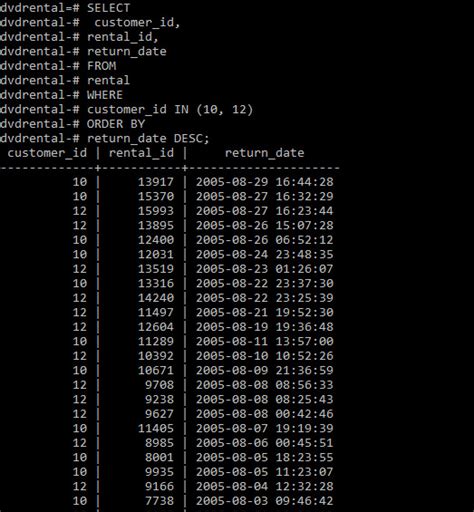 Postgresql In用法及代码示例 纯净天空