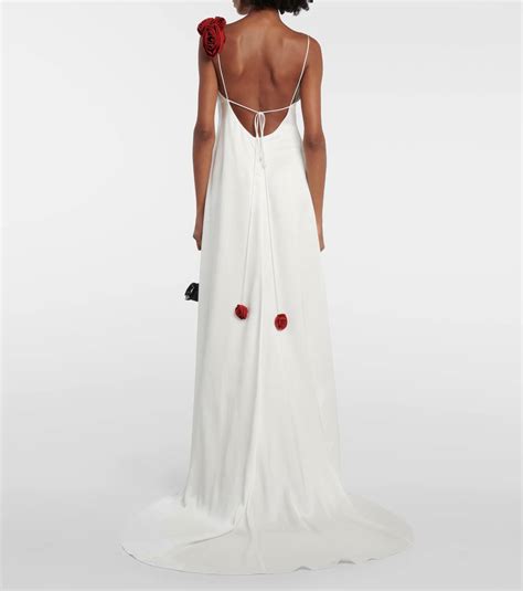 Magda Butrym Rosette Embellished Slip Gown Magda Butrym