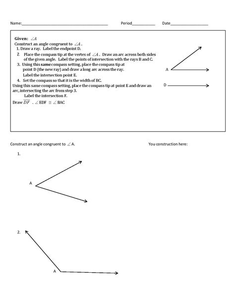 Geometry Constructions Worksheets and Review Guides — Ascend Test Prep