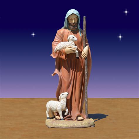 Nativity 52 in. H 54 in. Scale Shepherd with Lambs