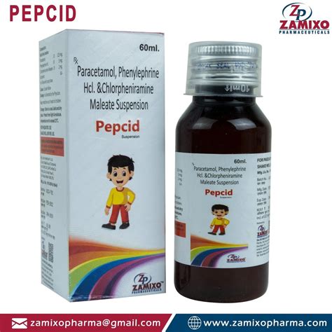 Pepcid Paracetamol Phenylephrine Hcl And Chlorpheniramine Maleate Suspension For Hospital