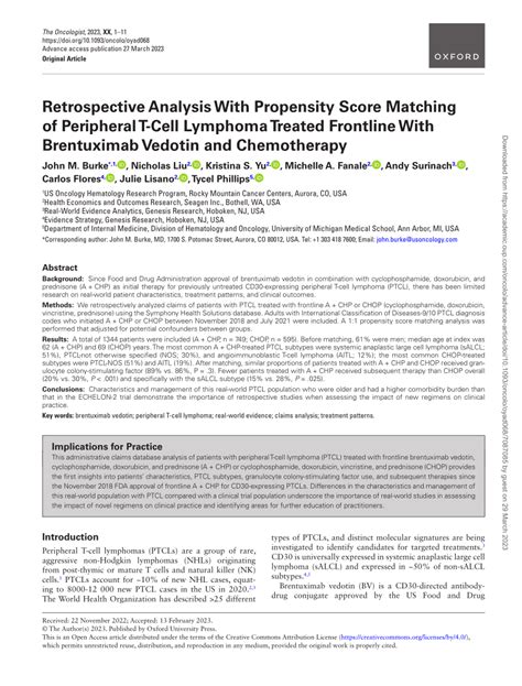 PDF Retrospective Analysis With Propensity Score Matching Of