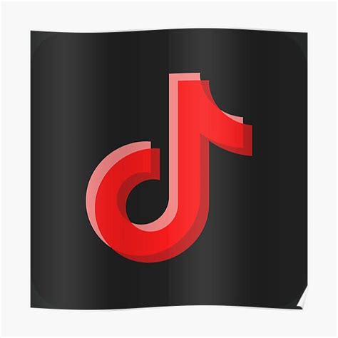 Red Tiktok Logo Posters | Redbubble