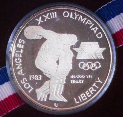 Los Angeles Xxiii Olympiad Proof Silver Dollar Box Coa And