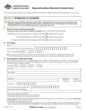 Fillable Online Superannuation Choice Form Pdf Fax Email Print