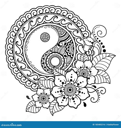 Circular Pattern In Form Of Mandala For Henna Mehndi Tattoo